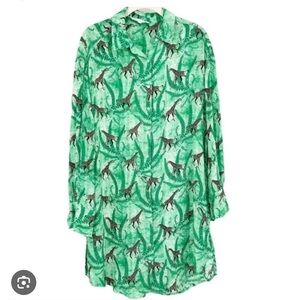 Jane and Delancey Giraffe Print Novelty Tunic Size Medium Like New